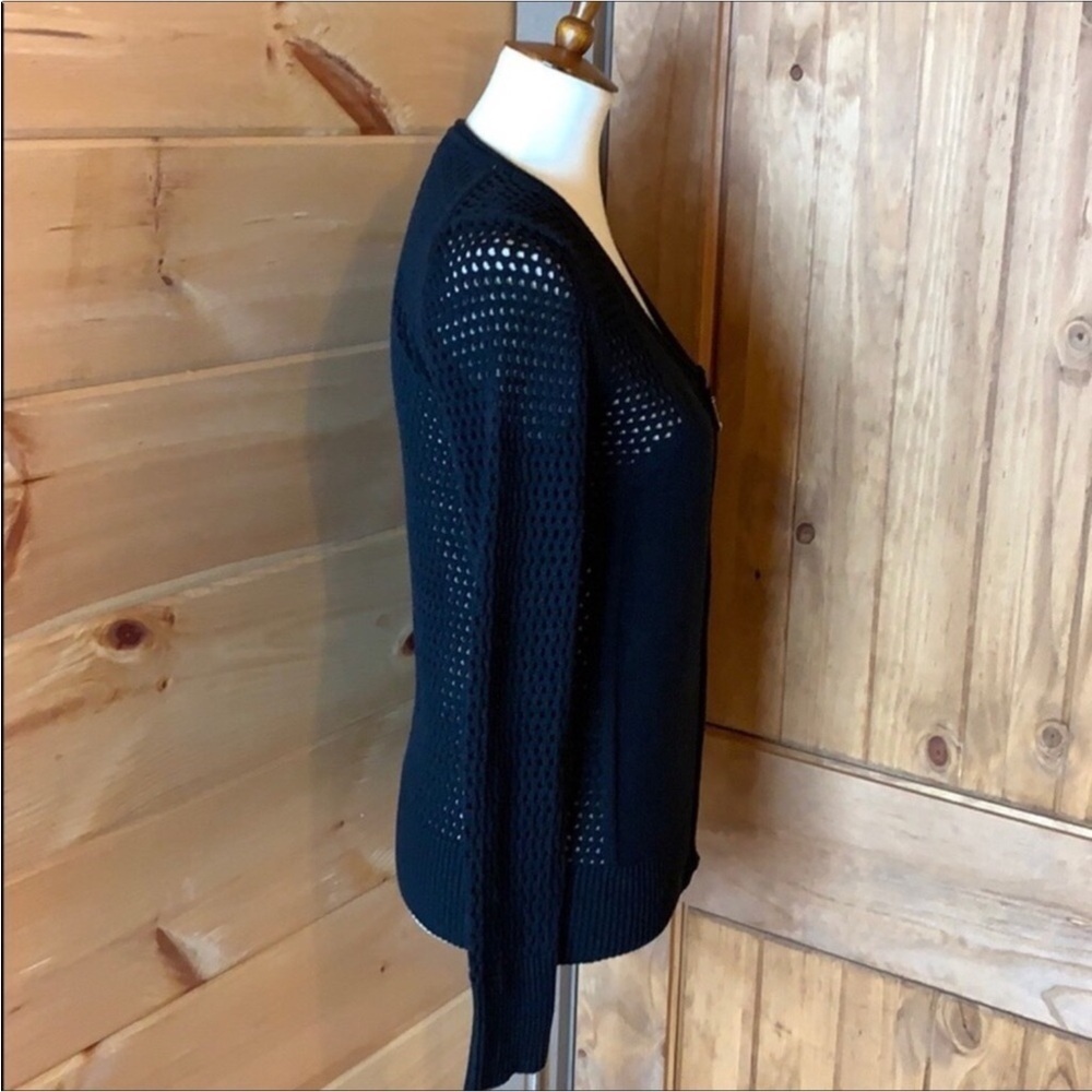 Boston Proper lightweight cardigan sweater with zipper closure Black Size Small - Picture 5 of 9